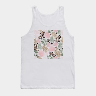 leopard print baby and tropical leaves Tank Top